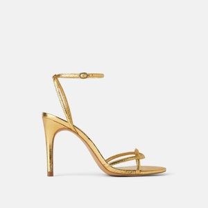 Zara Gold Strappy Heels